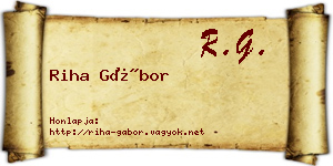 Riha Gábor névjegykártya